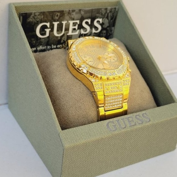 New GUESS Gold Tone Case Gold Tone Stainless Steel Watch - Picture 5 of 8